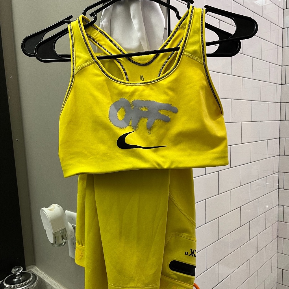 NIKE X OFF-WHITE WOMEN PRO TIGHTS & TOP  (OPTI YELLOW)